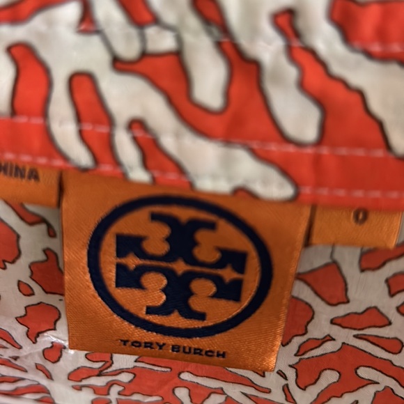 Gorgeous orange and white Tory Burch tunic with sequins detail silver. - Picture 2 of 4